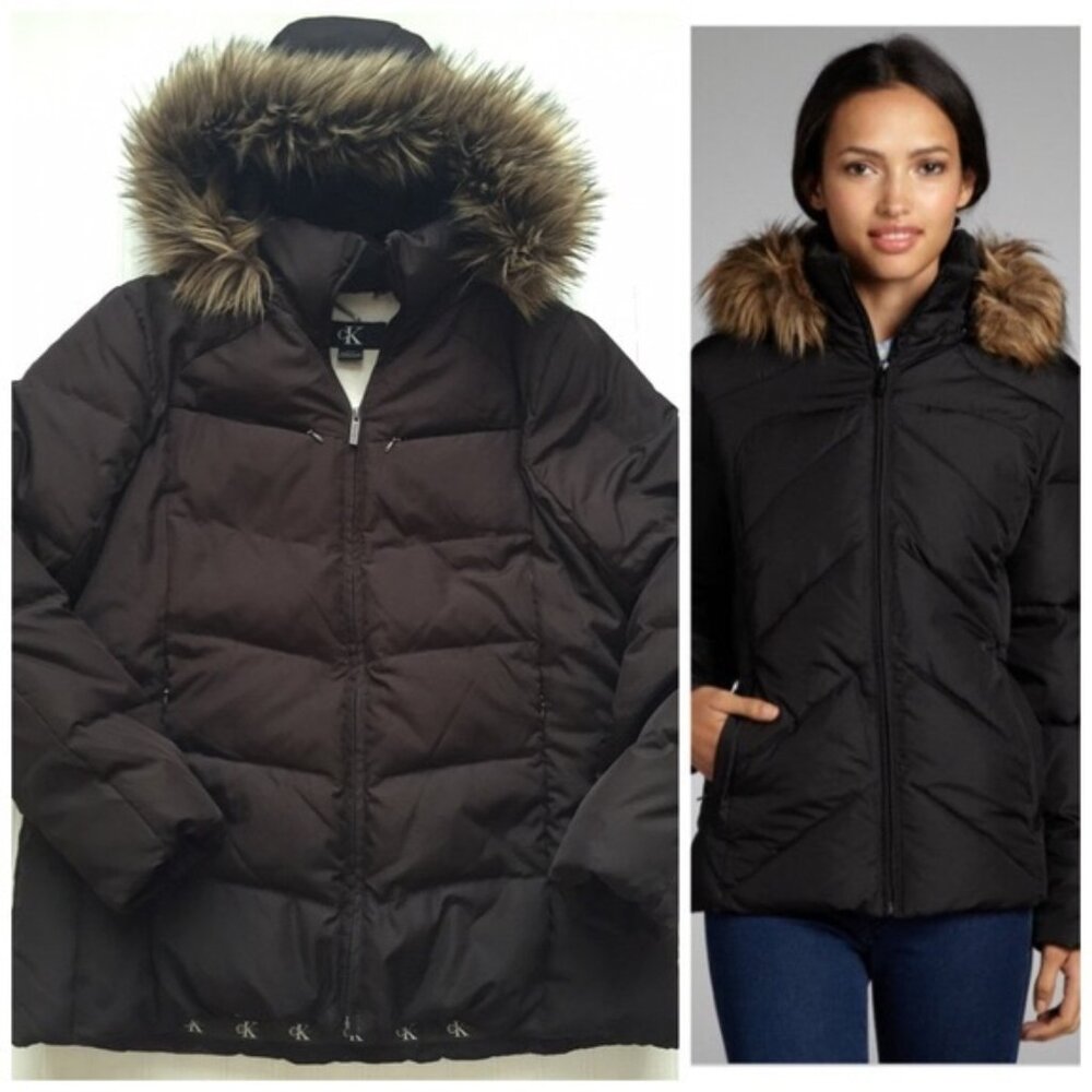 Calvin Klein Women’s Hooded Down Puffer Jacket – MSRP $220